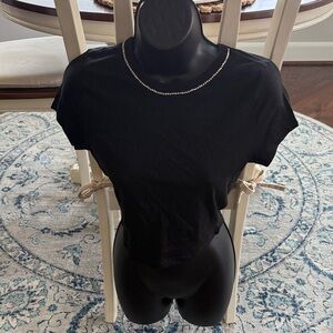 H&M Black Crop Top with Rhinestone Accent